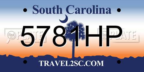 5781HP South Carolina License Plate