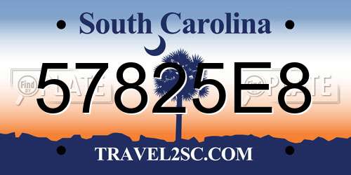 57825E8 South Carolina License Plate