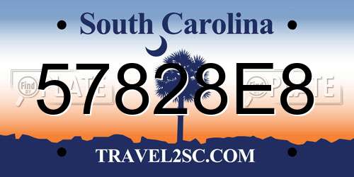 57828E8 South Carolina License Plate