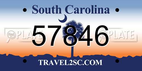 57846 South Carolina License Plate