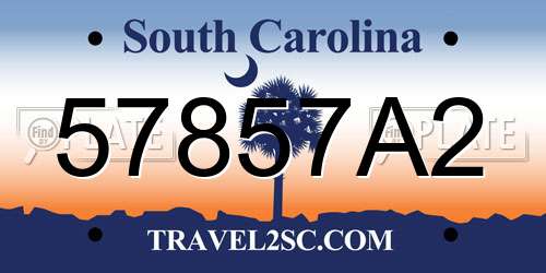 57857A2 South Carolina License Plate