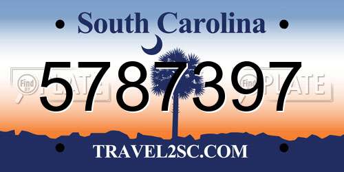 5787397 South Carolina License Plate