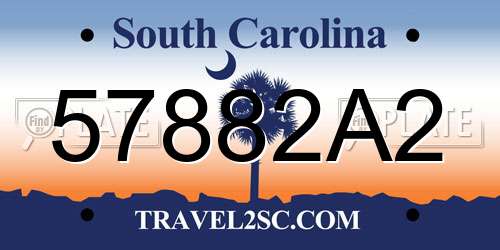 57882A2 South Carolina License Plate