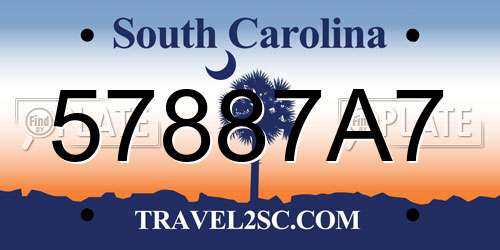 57887A7 South Carolina License Plate