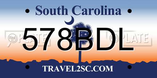 578BDL South Carolina License Plate