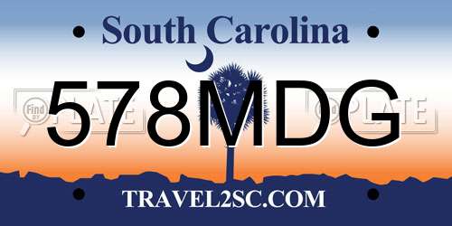 578MDG South Carolina License Plate