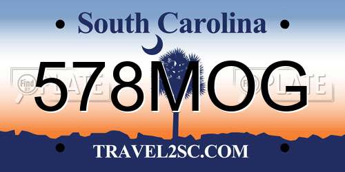 578MOG South Carolina License Plate