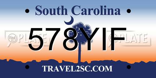 578YIF South Carolina License Plate