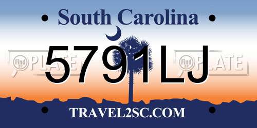 5791LJ South Carolina License Plate