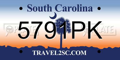 5791PK South Carolina License Plate