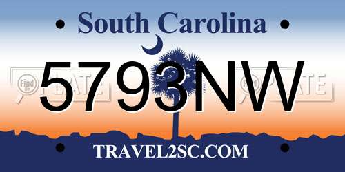 5793NW South Carolina License Plate