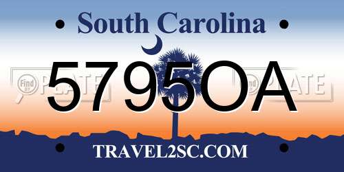5795OA South Carolina License Plate
