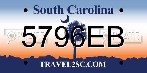 5796EB South Carolina License Plate