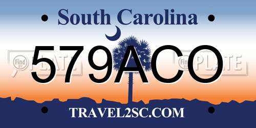 579ACO South Carolina License Plate