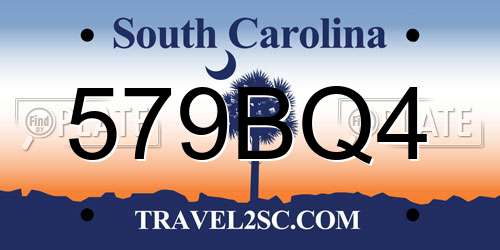 579BQ4 South Carolina License Plate