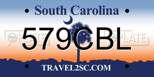 579CBL South Carolina License Plate