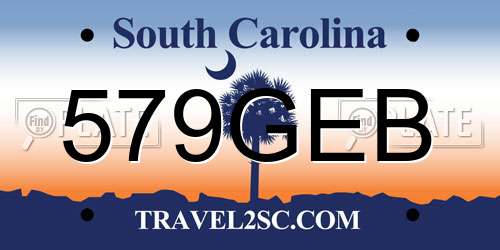 579GEB South Carolina License Plate