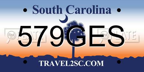 579GES South Carolina License Plate
