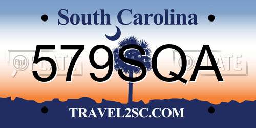 579SQA South Carolina License Plate