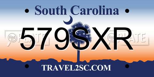 579SXR South Carolina License Plate