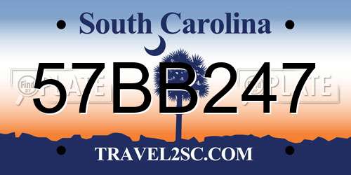 57BB247 South Carolina License Plate
