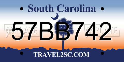 57BB742 South Carolina License Plate