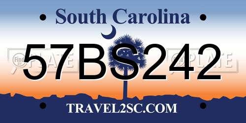 57BS242 South Carolina License Plate