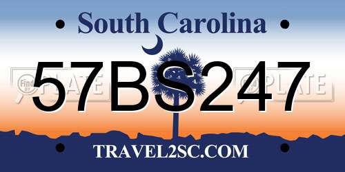 57BS247 South Carolina License Plate