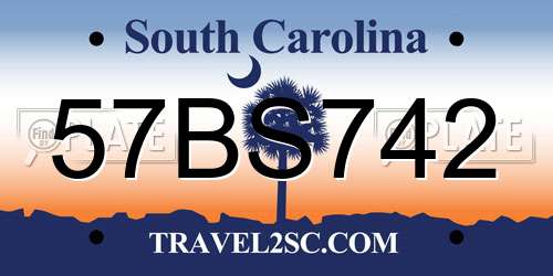 57BS742 South Carolina License Plate