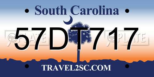 57DT717 South Carolina License Plate