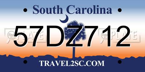57DZ712 South Carolina License Plate