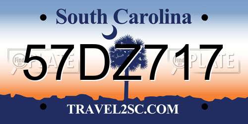 57DZ717 South Carolina License Plate