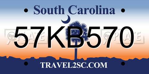57KB570 South Carolina License Plate