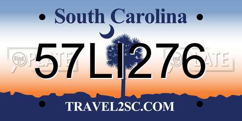 57LI276 South Carolina License Plate