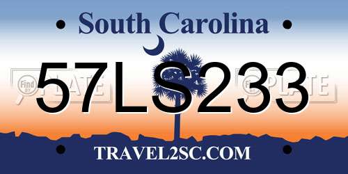 57LS233 South Carolina License Plate