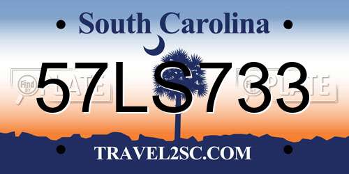 57LS733 South Carolina License Plate