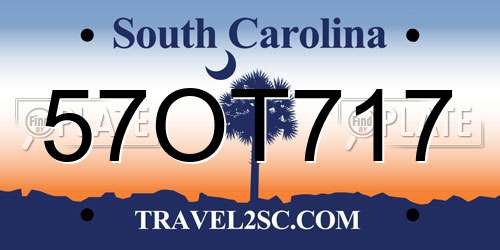 57OT717 South Carolina License Plate