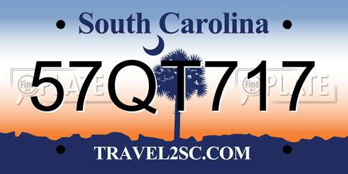 57QT717 South Carolina License Plate