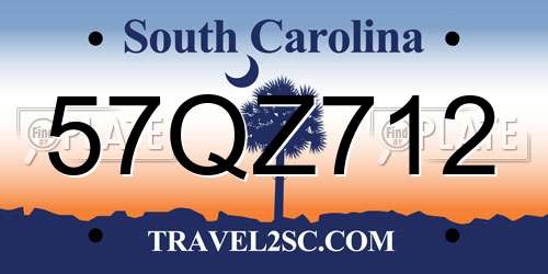 57QZ712 South Carolina License Plate