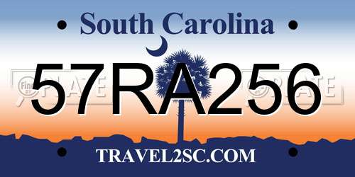 57RA256 South Carolina License Plate