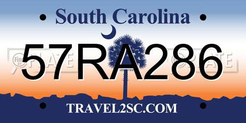 57RA286 South Carolina License Plate