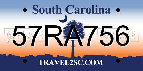 57RA756 South Carolina License Plate