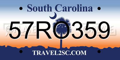 57RO359 South Carolina License Plate