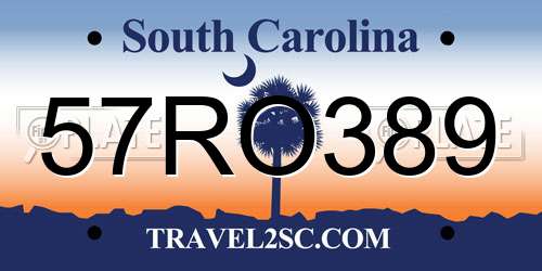 57RO389 South Carolina License Plate