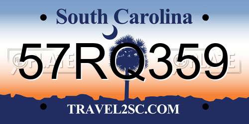 57RQ359 South Carolina License Plate