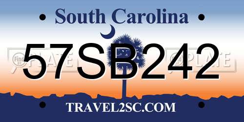 57SB242 South Carolina License Plate