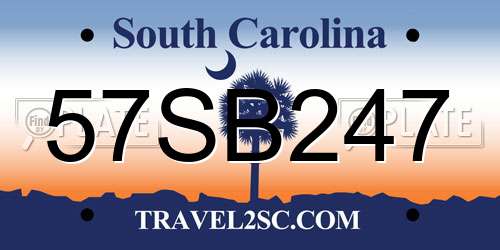 57SB247 South Carolina License Plate