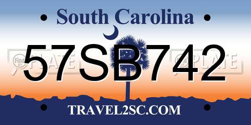 57SB742 South Carolina License Plate