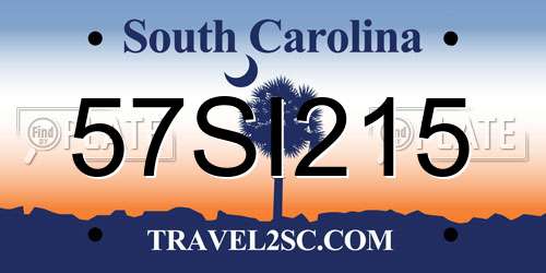 57SI215 South Carolina License Plate