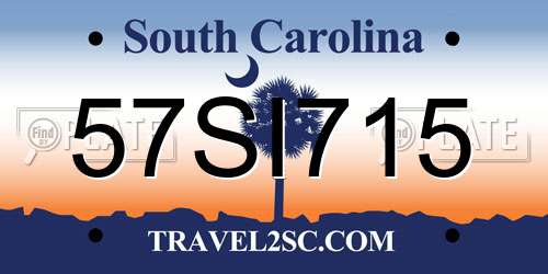 57SI715 South Carolina License Plate